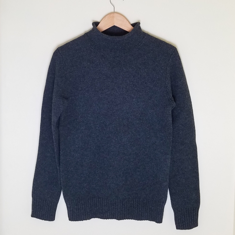 NWT J.CREW Mens Wool Sweater, Rollneck Gray
